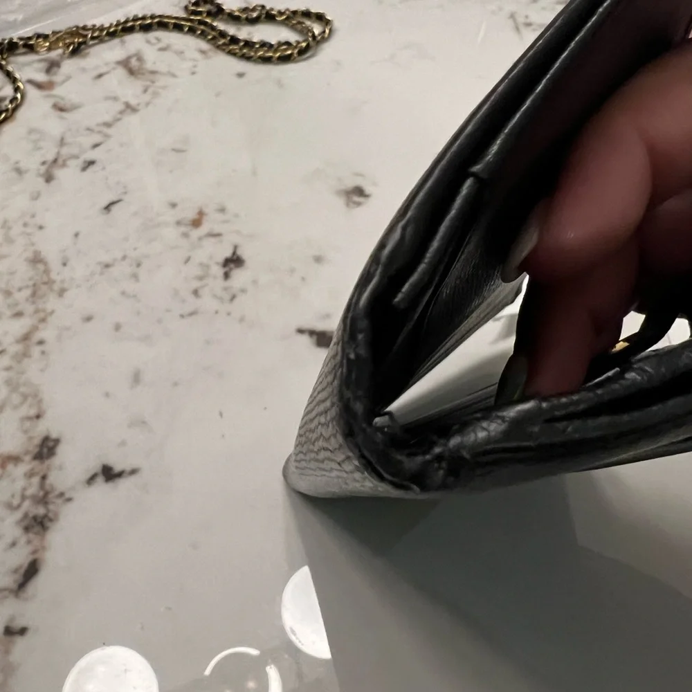 Preloved CHANEL Grained Calf Skin CoCo Button Long Wallet Purse - Black - Picture 9 of 11